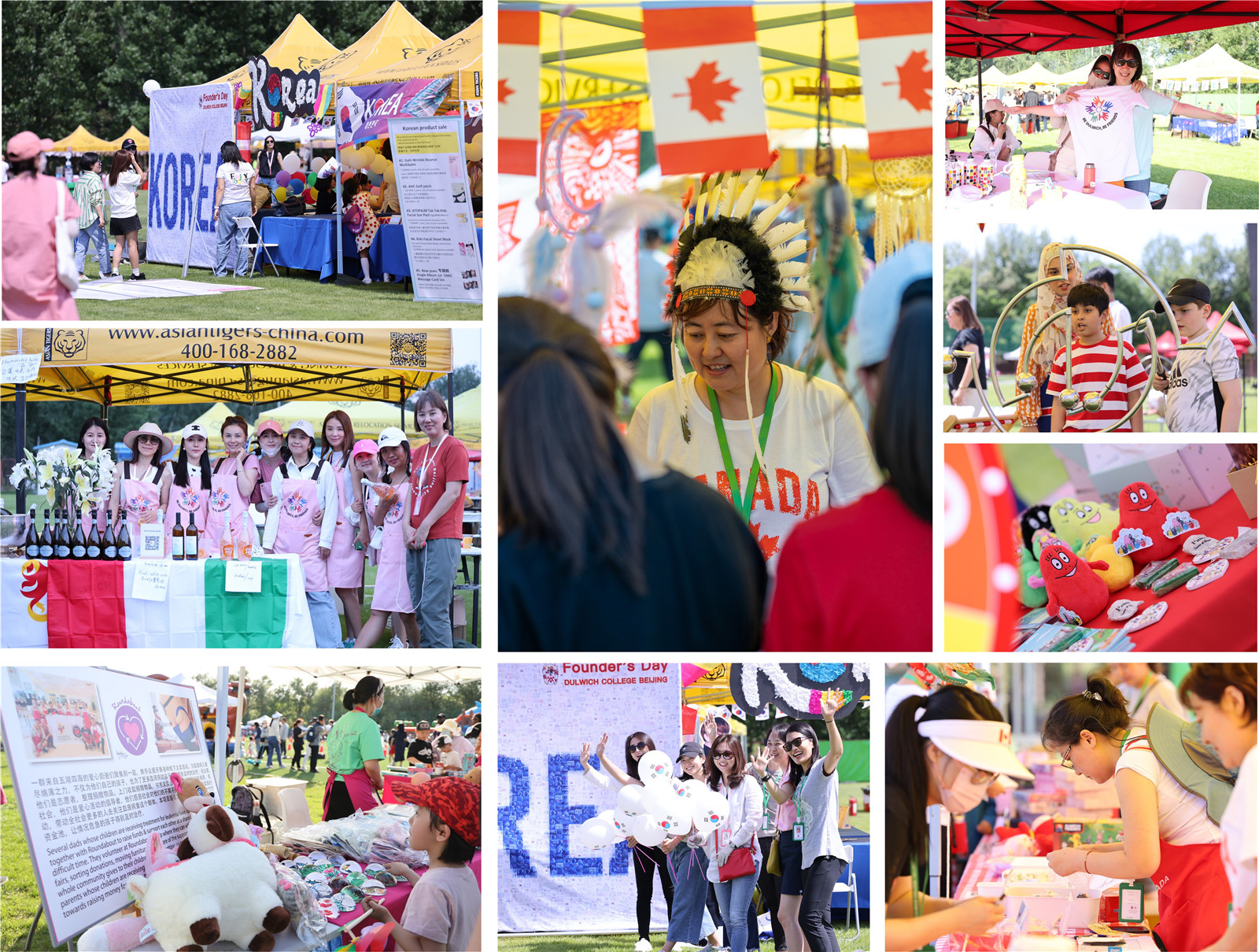 Country and food stalls on Founder's Day