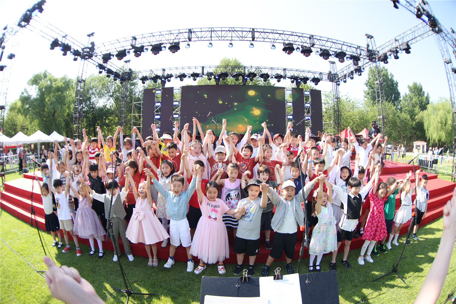 Students performing on Founder's Day