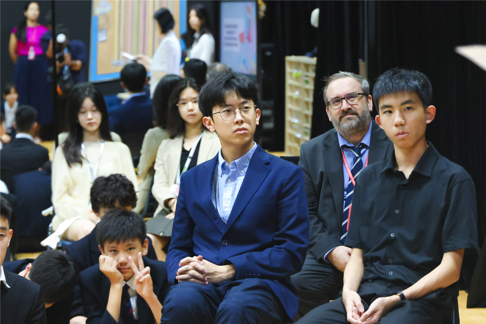 Mr Roger Smith with Senior School students