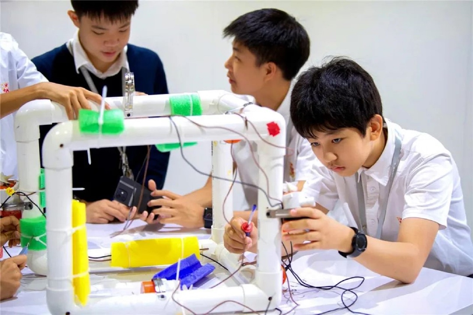 Senior School students doing experiments