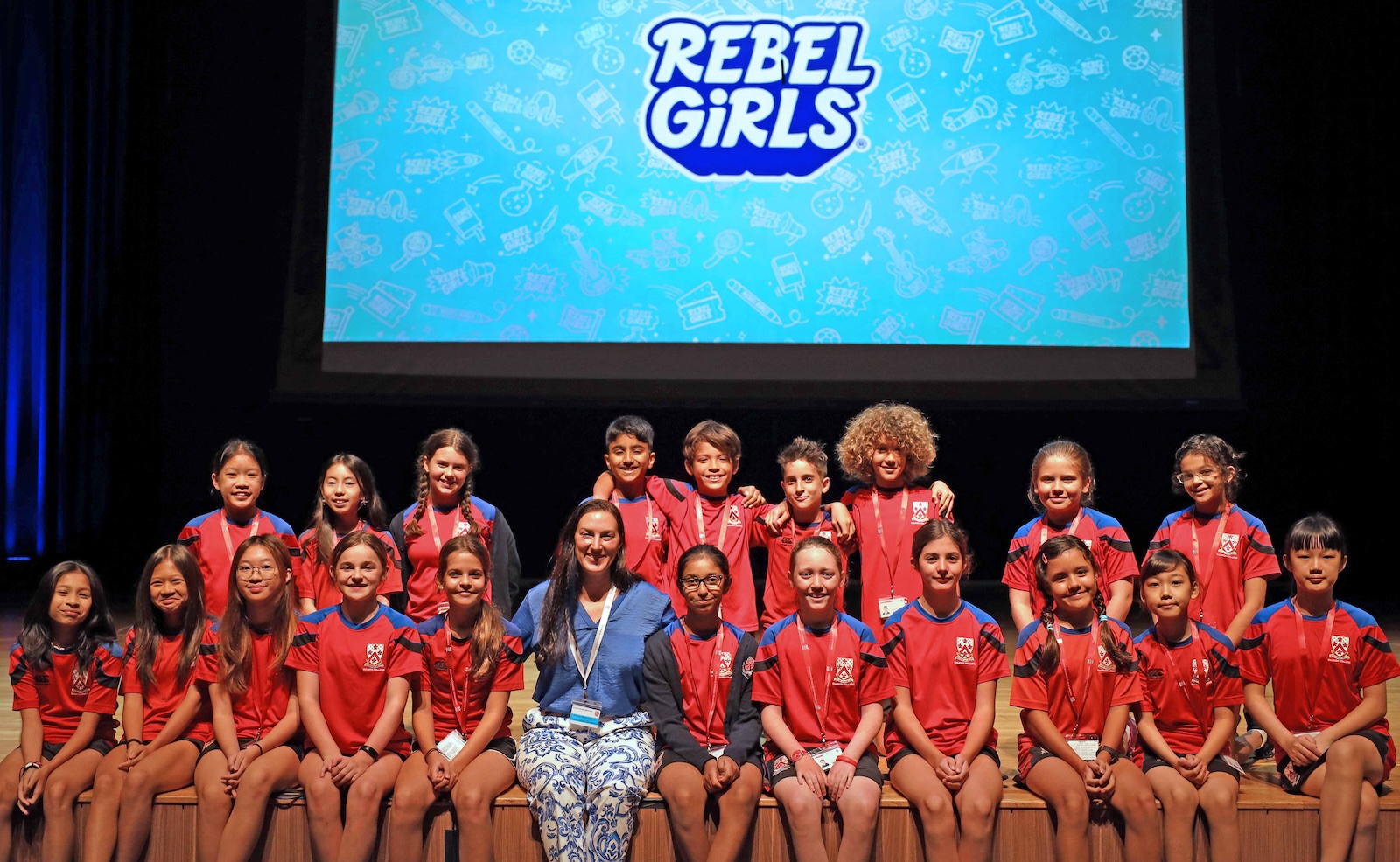 CEO of Rebel Girls, Jes Wolfe, with Year 7 Students