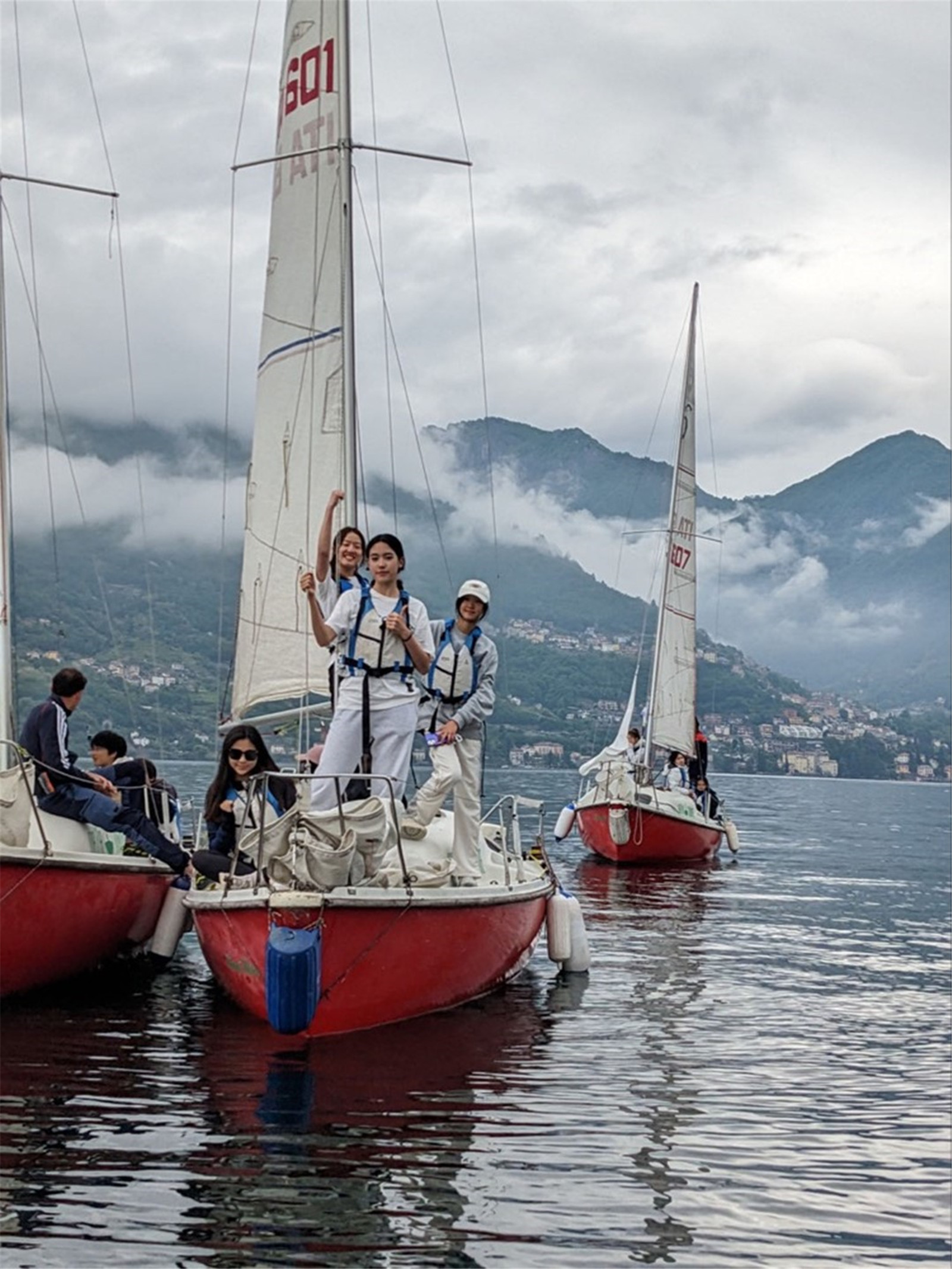 Sailing in Lake Como, Italy