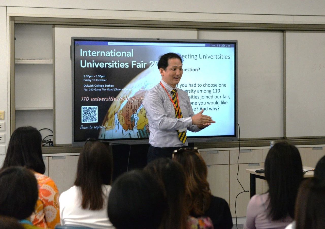 Mr Son was delivering a university application presentation to the parents.