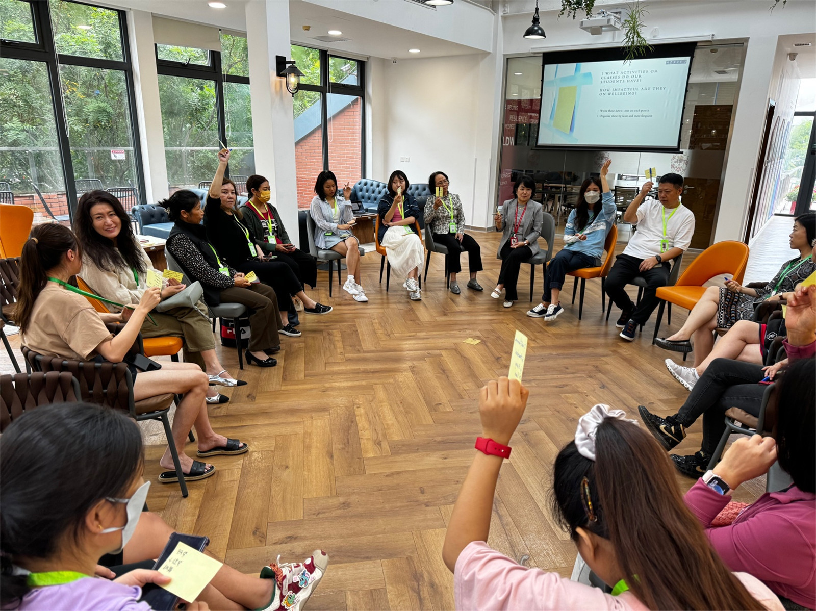 During a Parent Academy, parents took part in a circle time to discuss their child’s wellbeing 