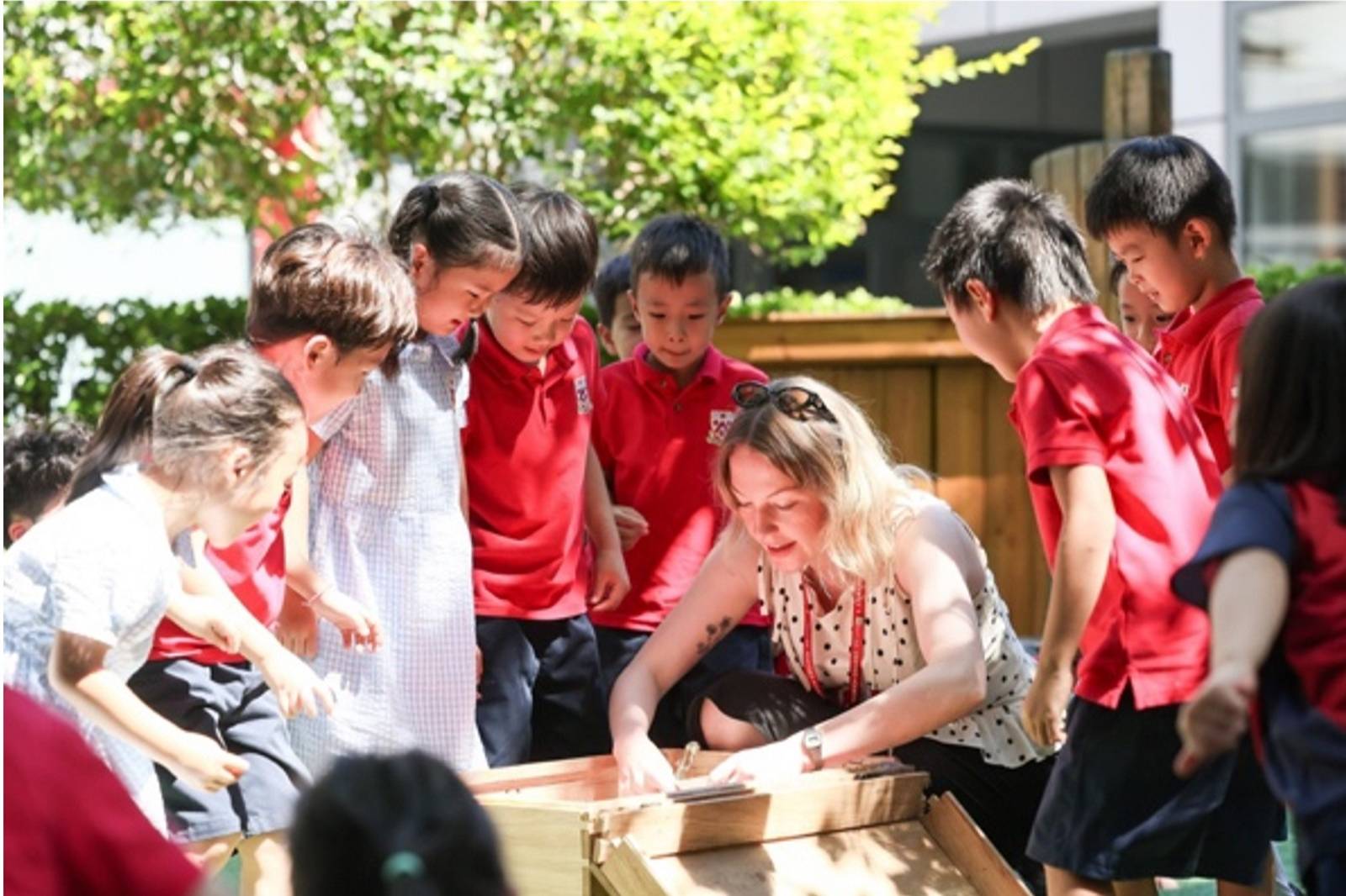 Young students reading in the library