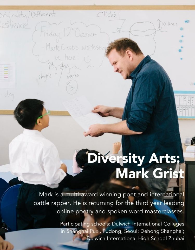 Mark Grist, slam poet and rapper, teaches poetry and spoken word to Dulwich students