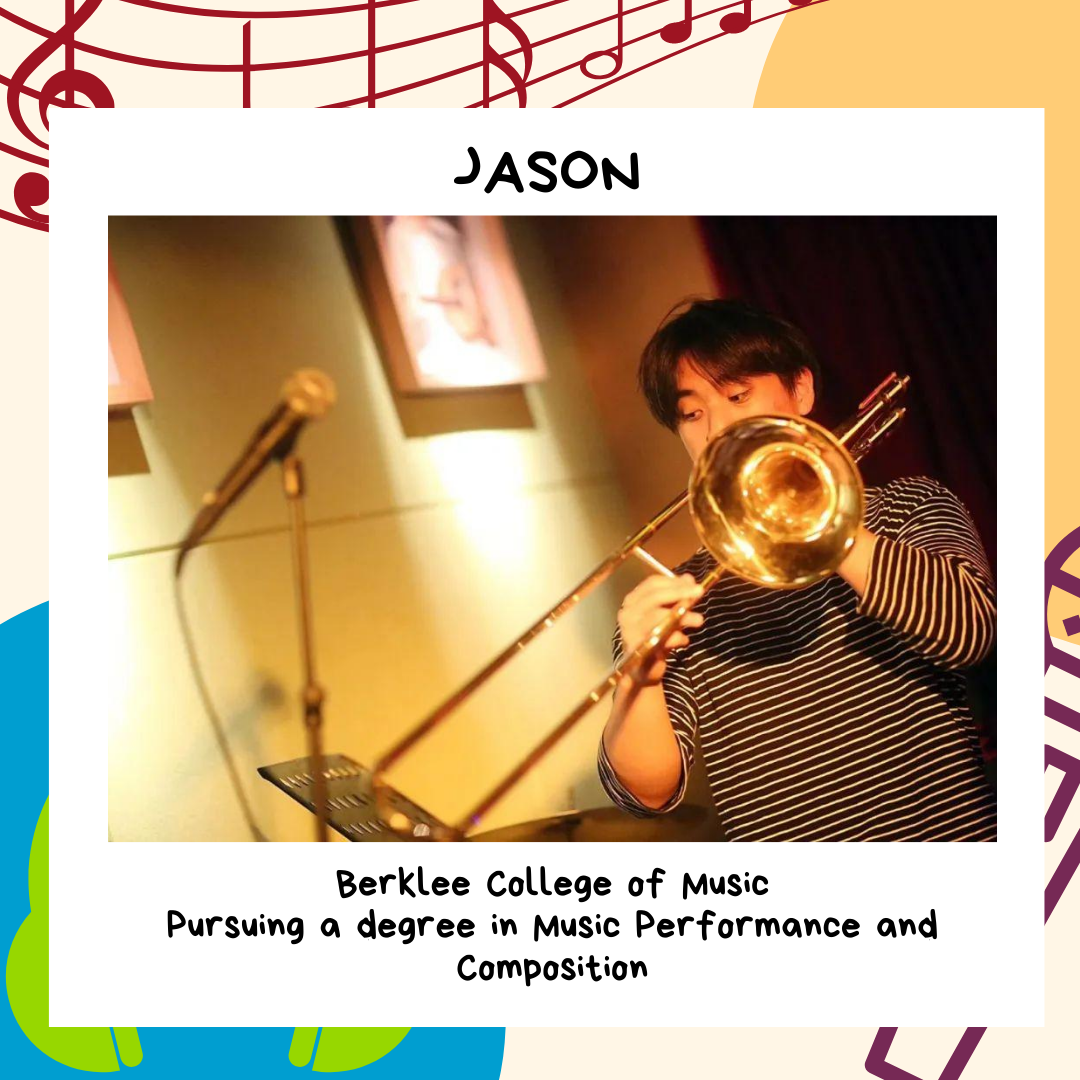 Jason will pursue a degree in Music Performance and Composition at Berklee College of Music