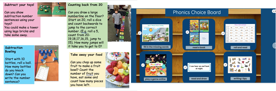 Phonics choice board