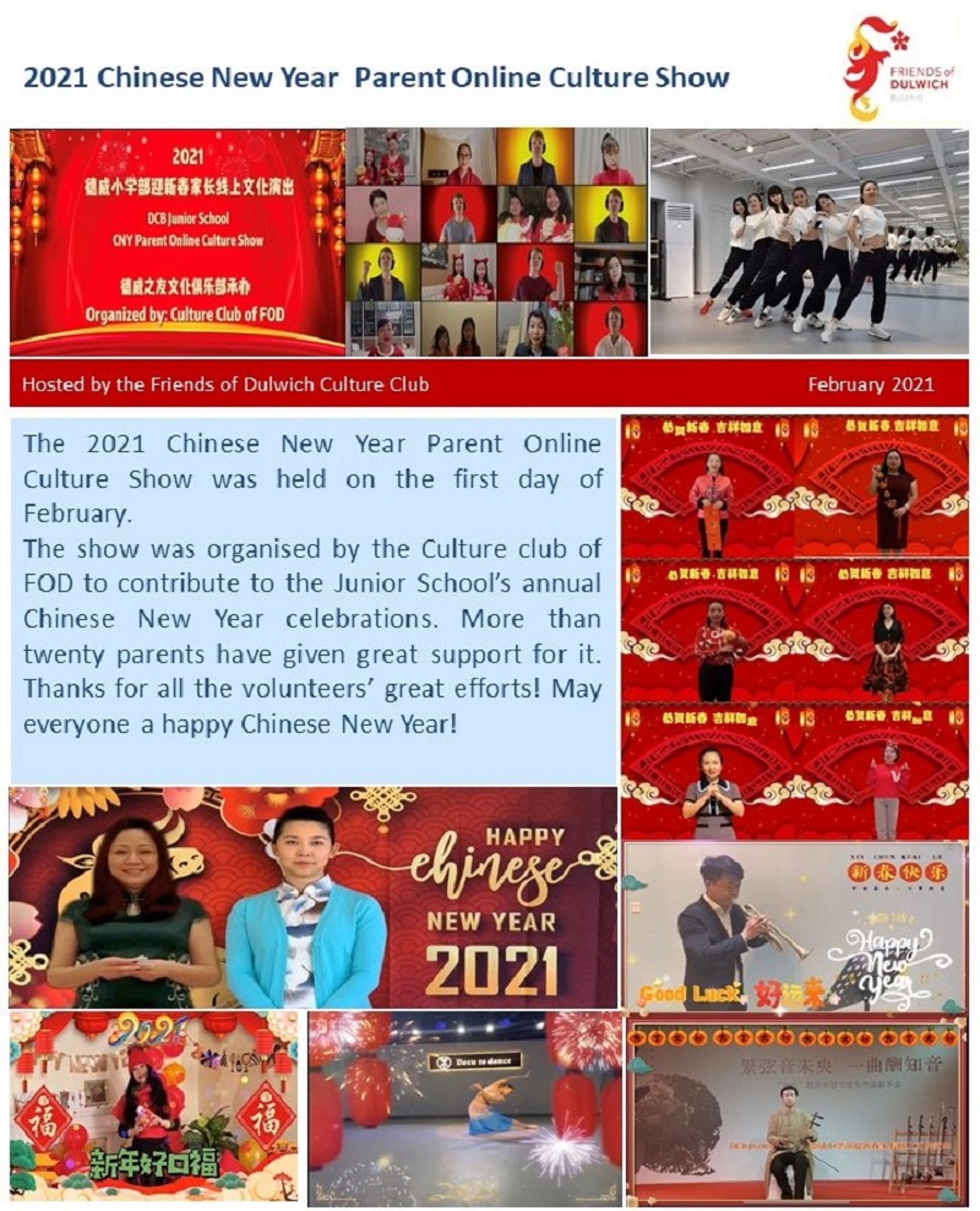 Chinese New Year Parent Online Culture Show