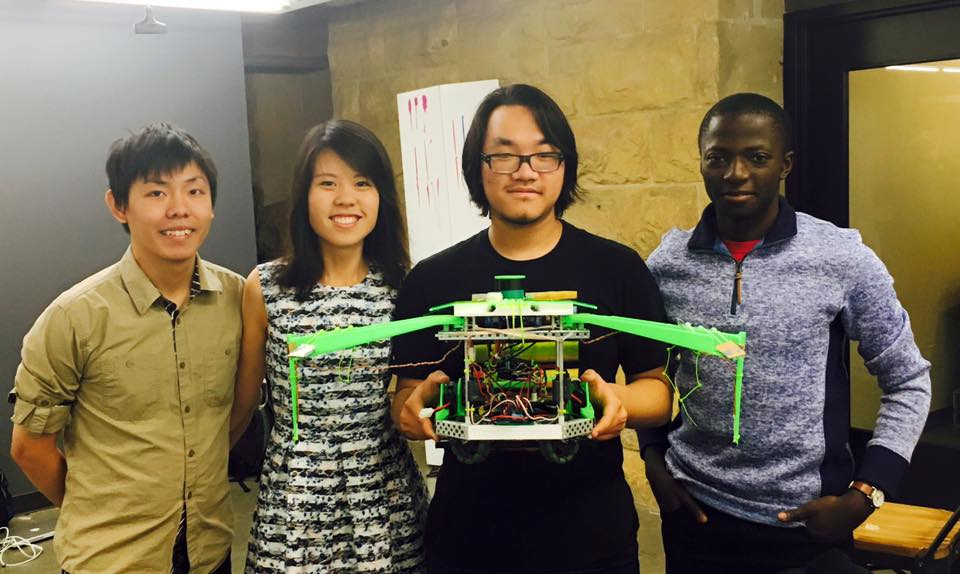 Monica Chan with teammates in a Mechatronics course at Stanford (2016)