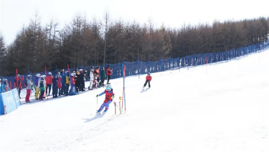 DCB student competing in skiing