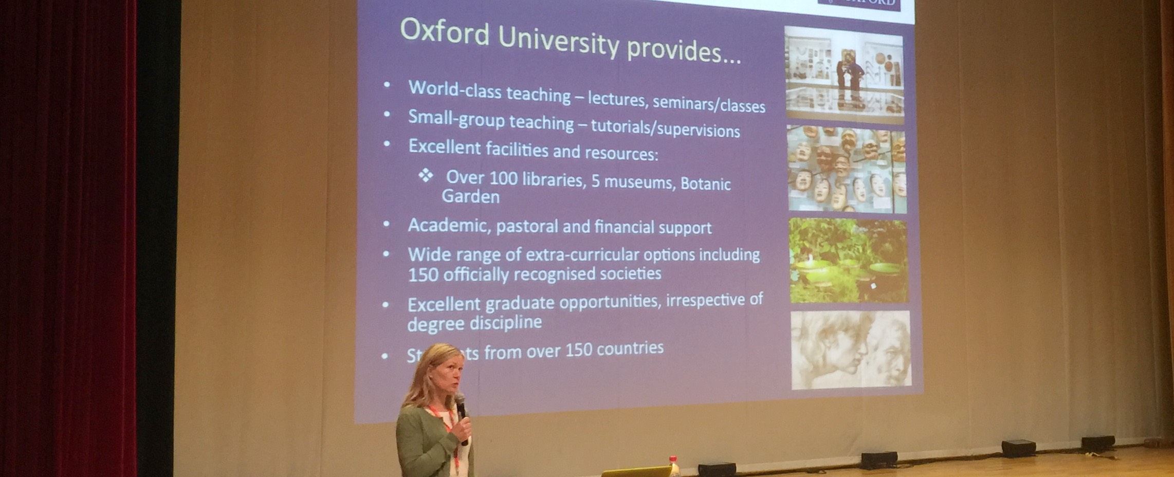 Ms Hamilton, Undergraduate Student Recruitment Officer East-Asia for University of Oxford, presents at Dulwich Suzhou