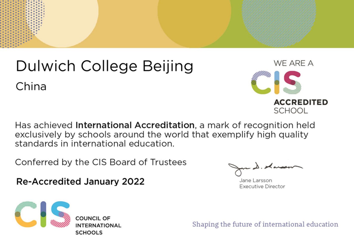 CIS certificate