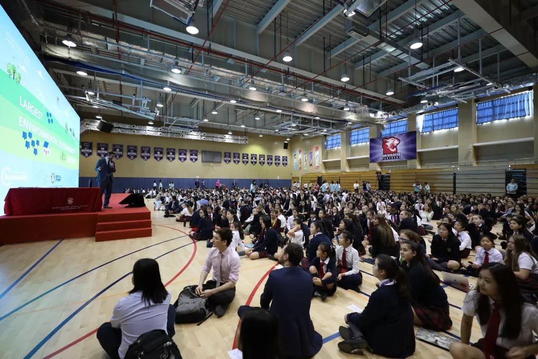 Students in Dulwich College Shanghai Pudong participate in the world's largest lesson