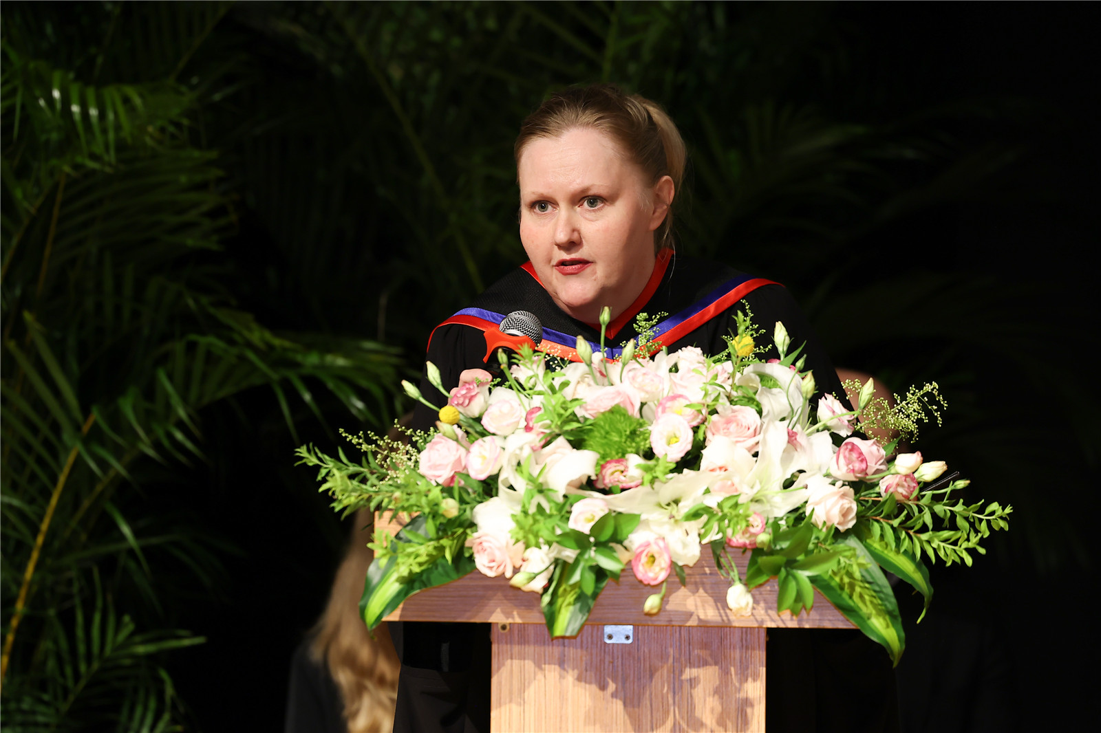 Rachel Edwards addresses on the graduation ceremony