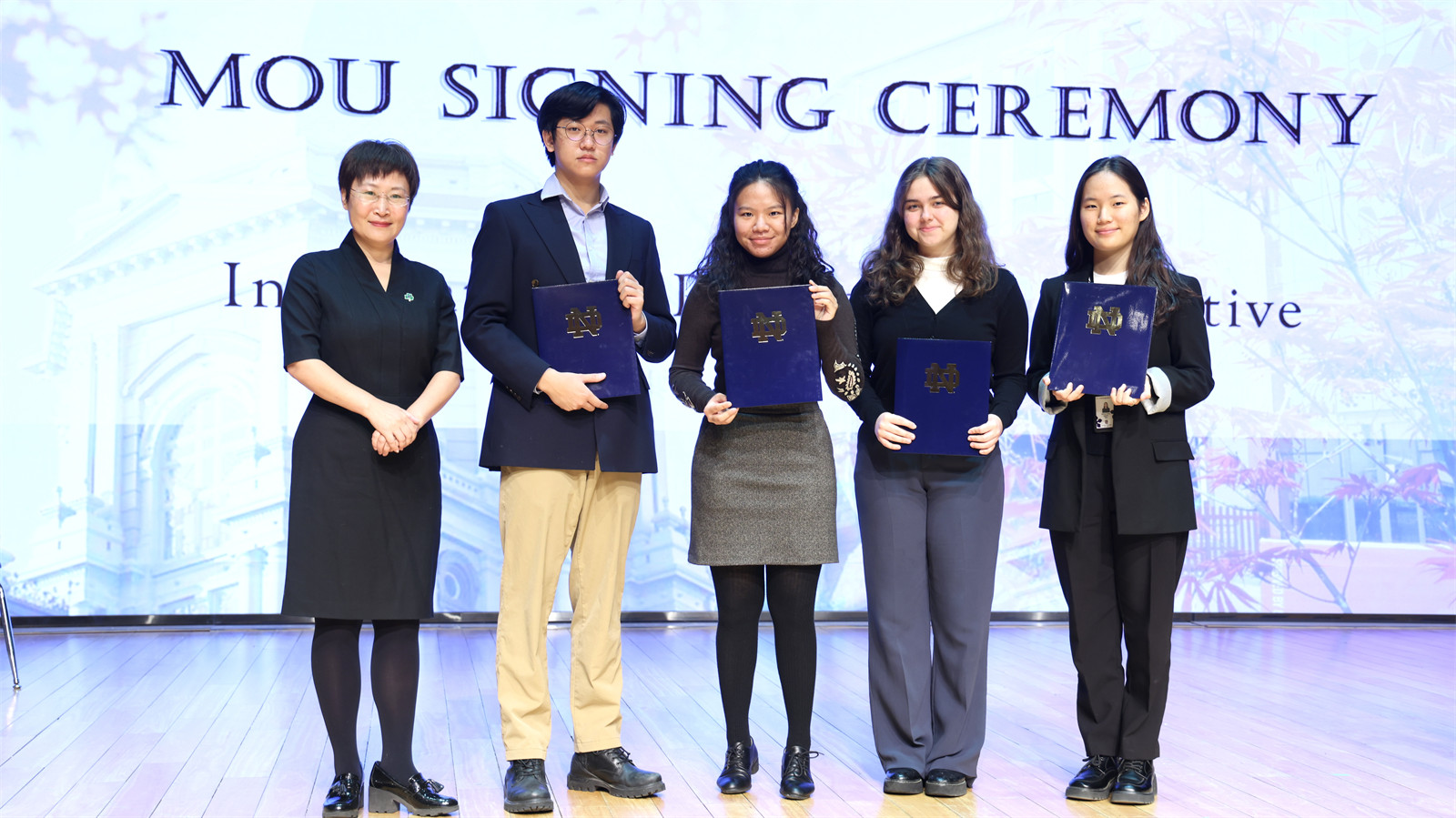 students of DCB at DCB and Notre Dame MOU signing ceremony