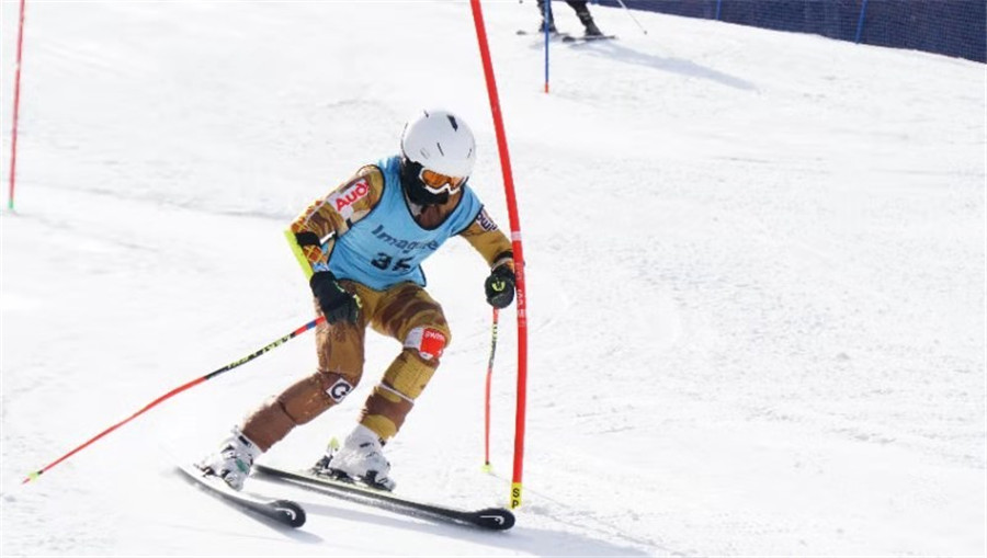 DCB student competing in skiing