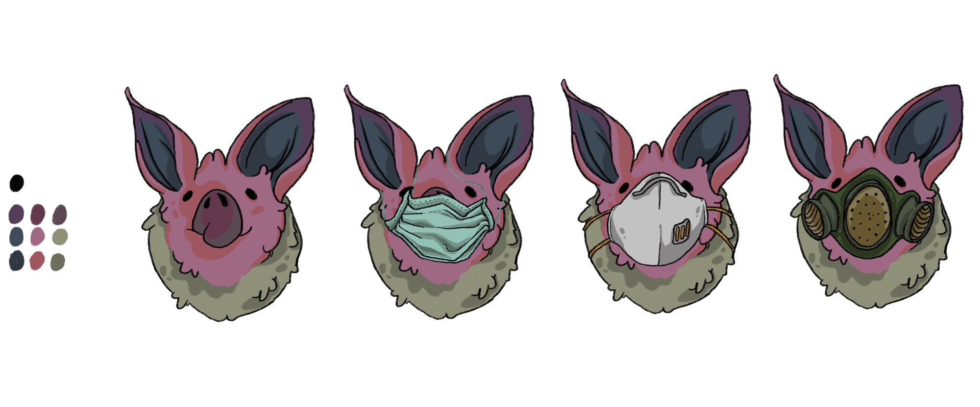 Artwork - Bats with Masks