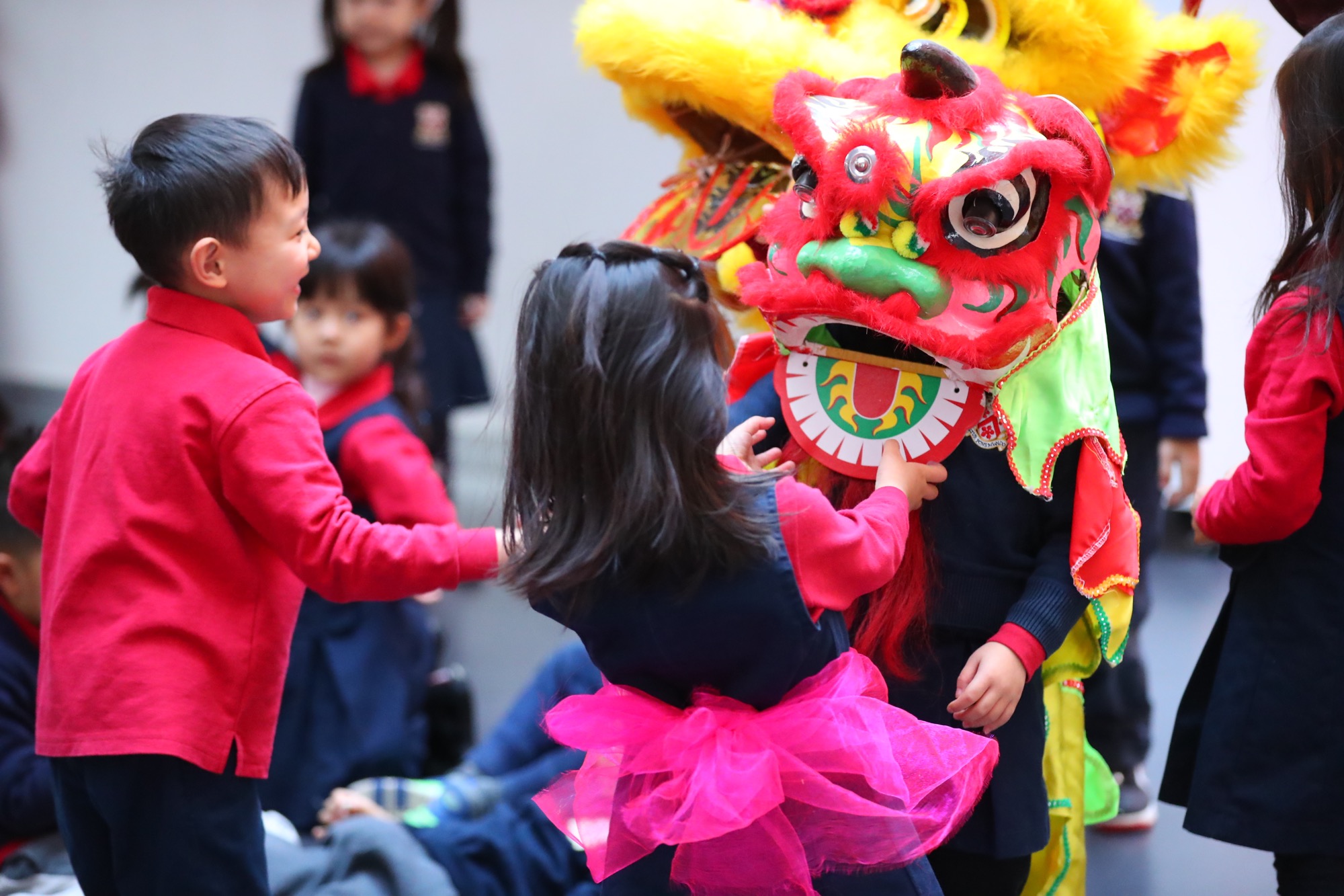 EY students and the Lion