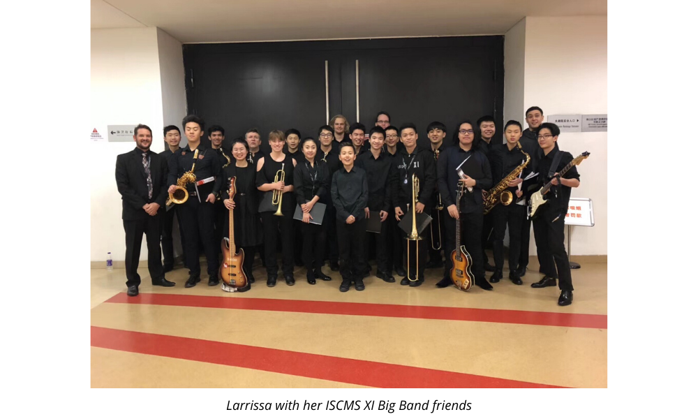 Larrissa with her ISCMS XI Big Band friends