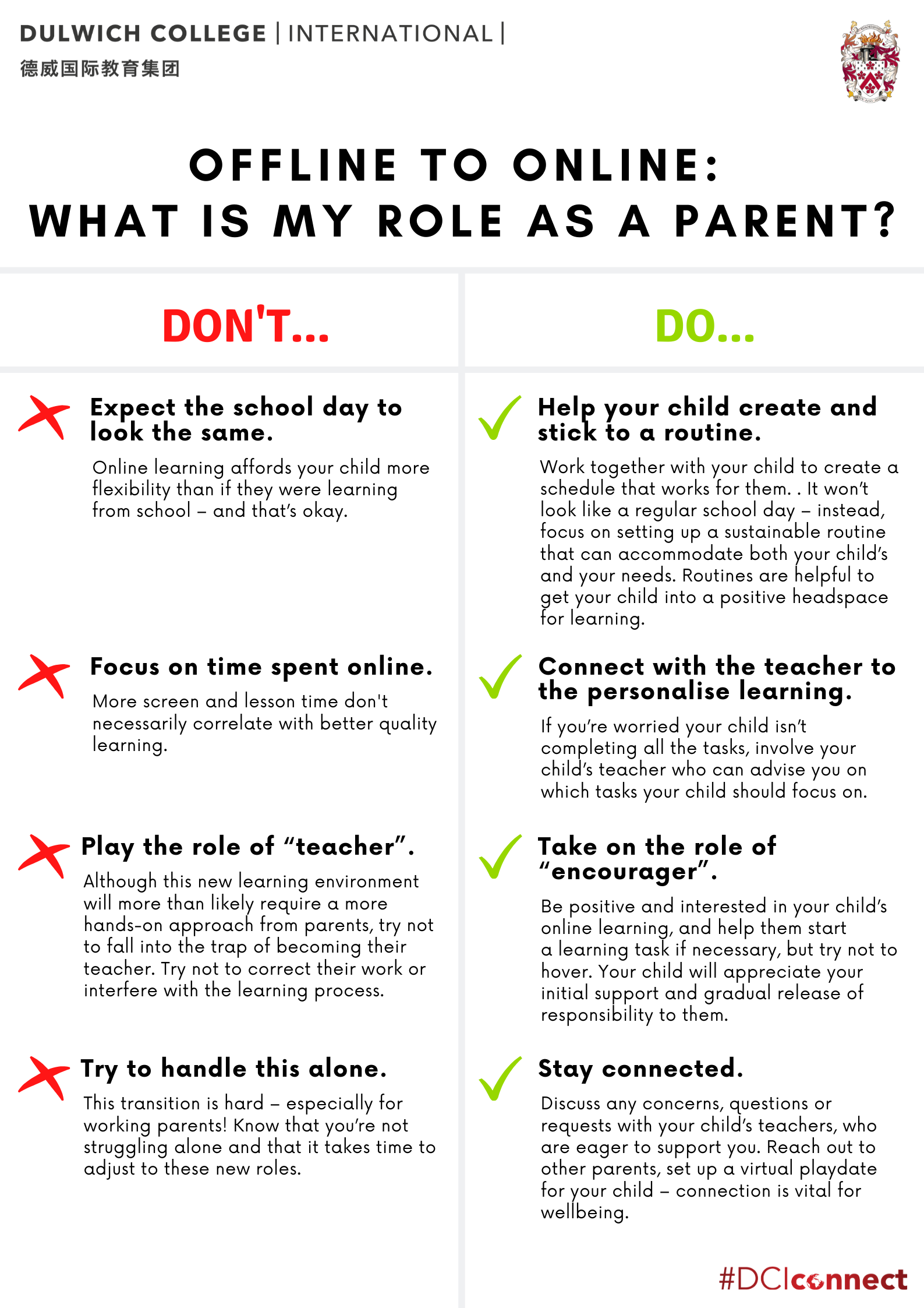 Offline to online: what is my changing role as a parent? Dos and Don'ts