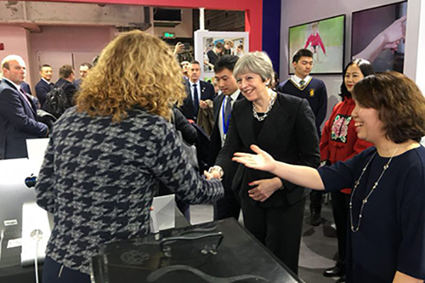 British Prime Minister Mrs Theresa May meets Dulwich College Shanghai students