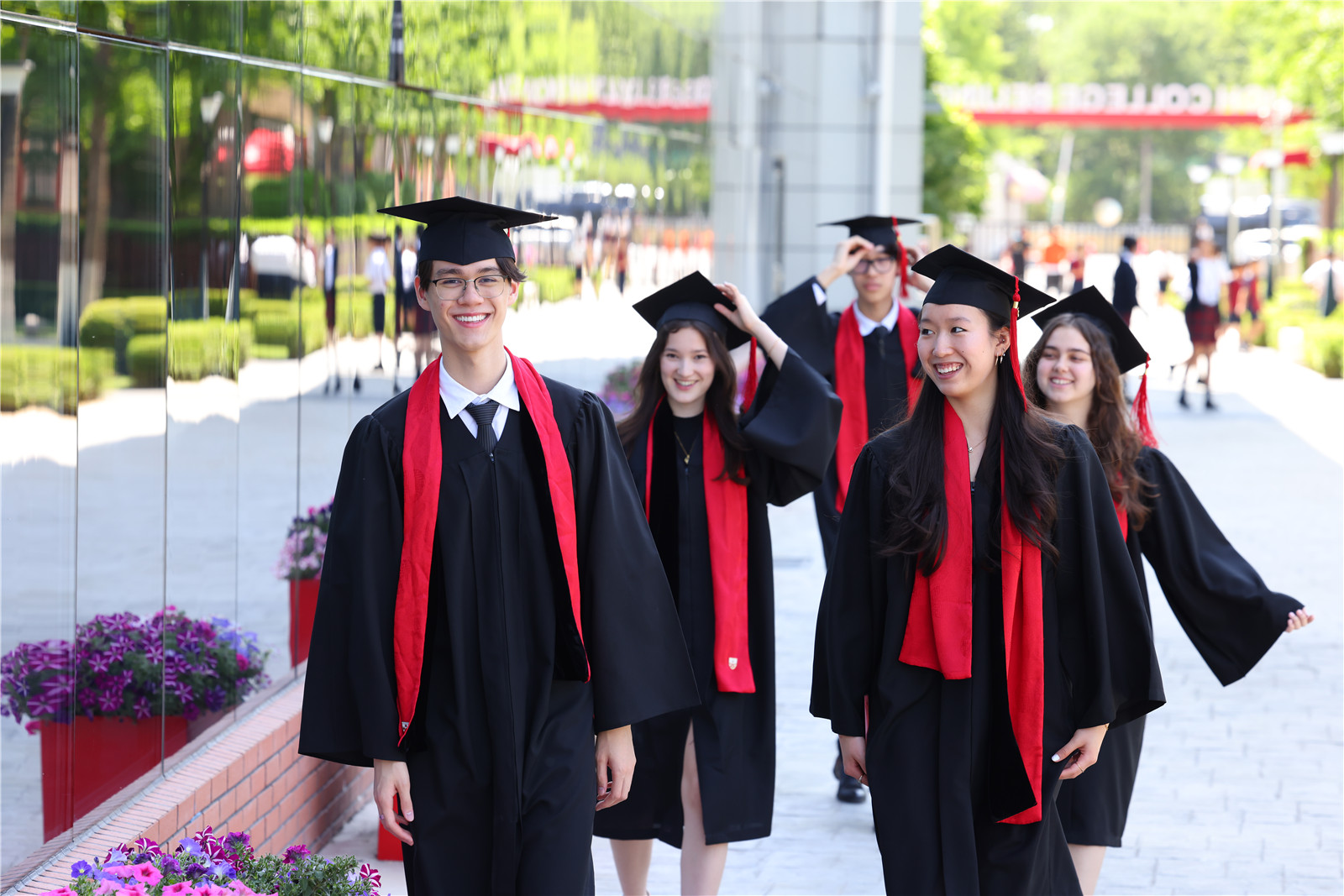 Nik Tanner and his classmates at graduation ceremony