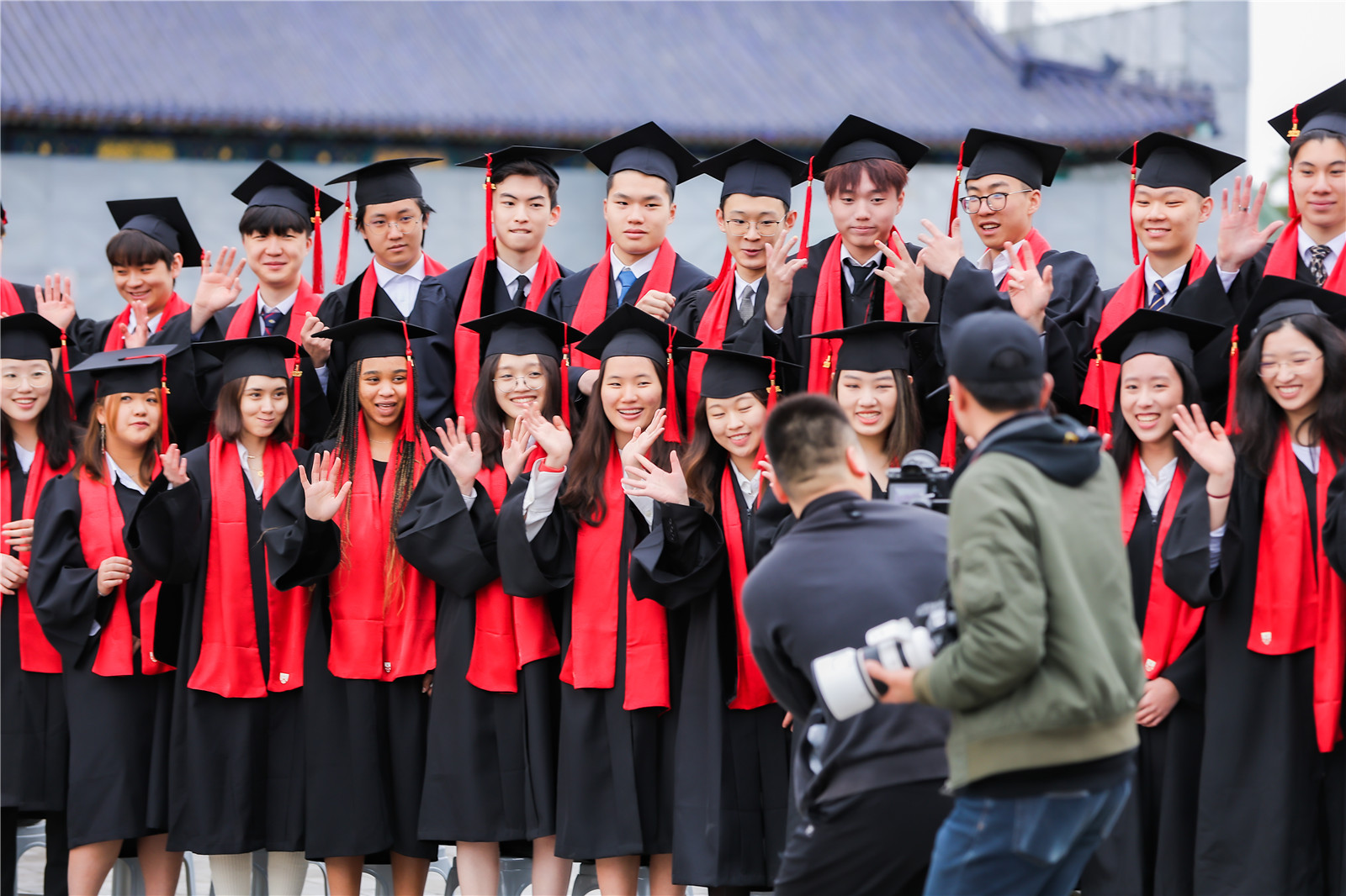Edward Ye with his classmates at Temple of Heaven