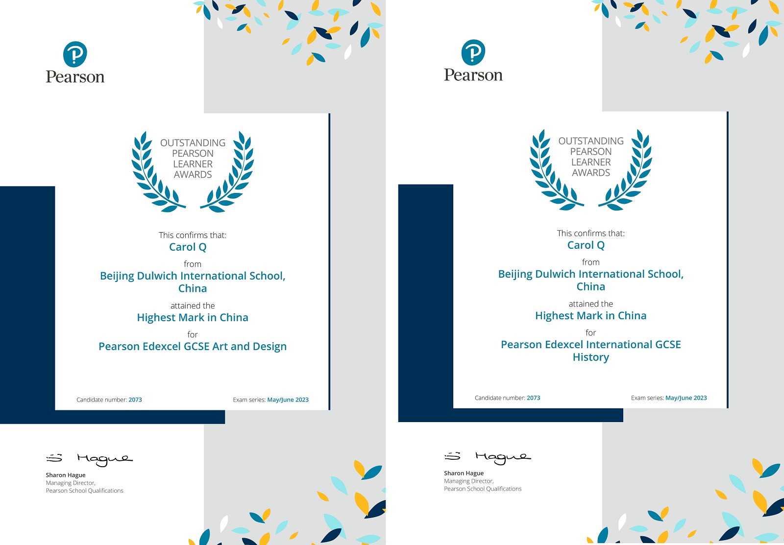 Pearson awards
