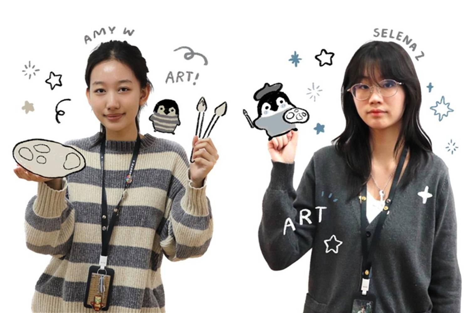 艺术学生代表:Amy W 和 Selena Z