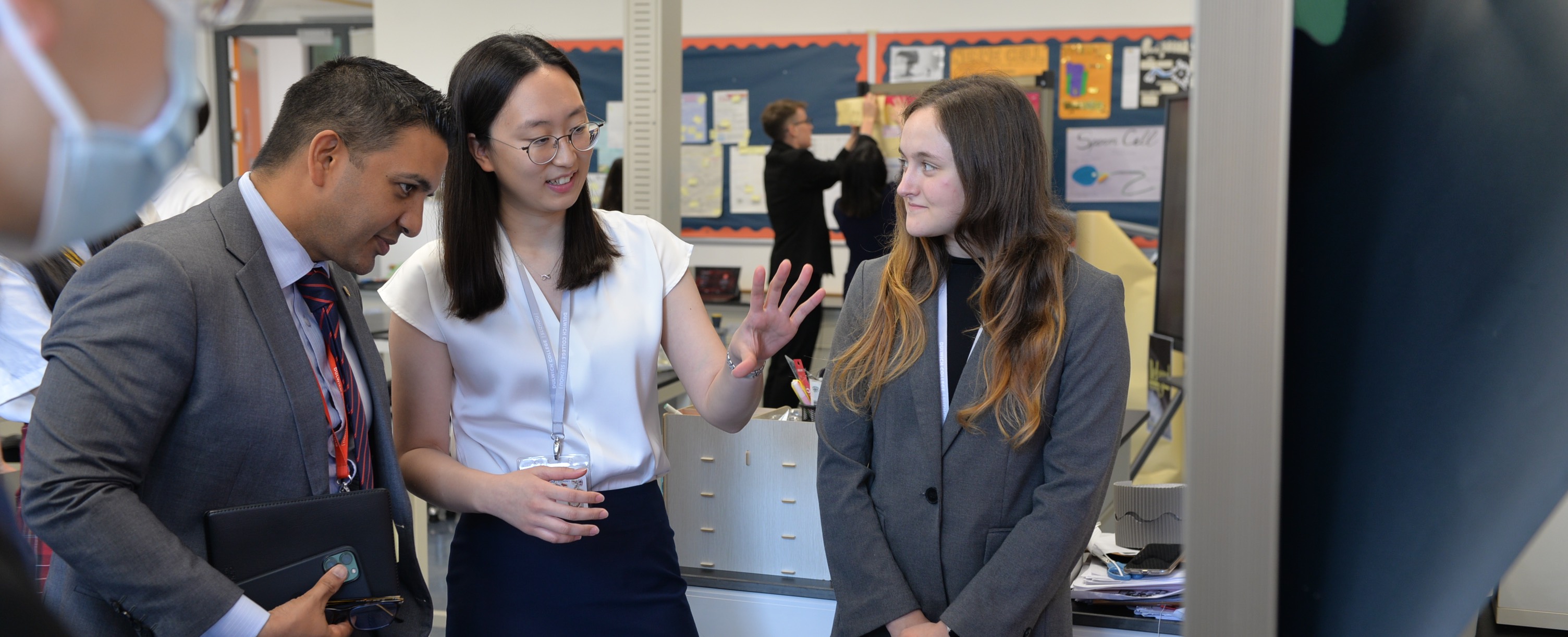 Yewon L is presenting to the head of college