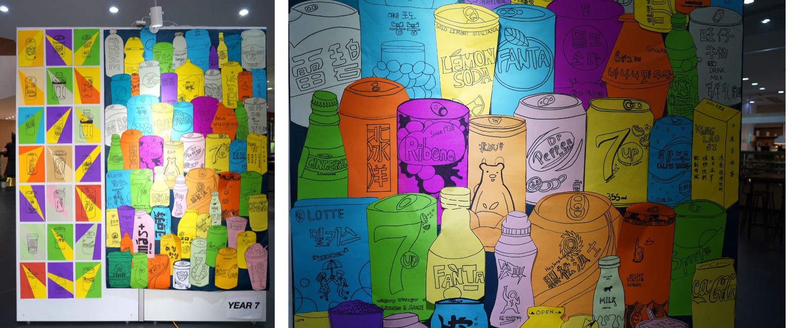 Year 7's Patrick Caulfield-inspired bottles