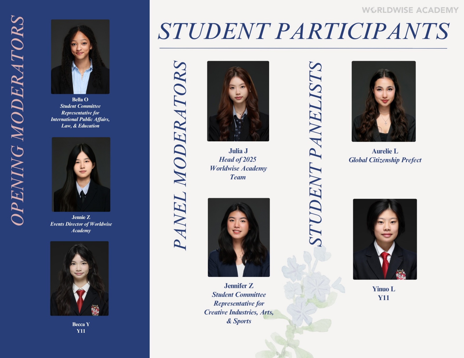 Worldwise Academy’s 2025 Women Empowerment Forum Student Participants
