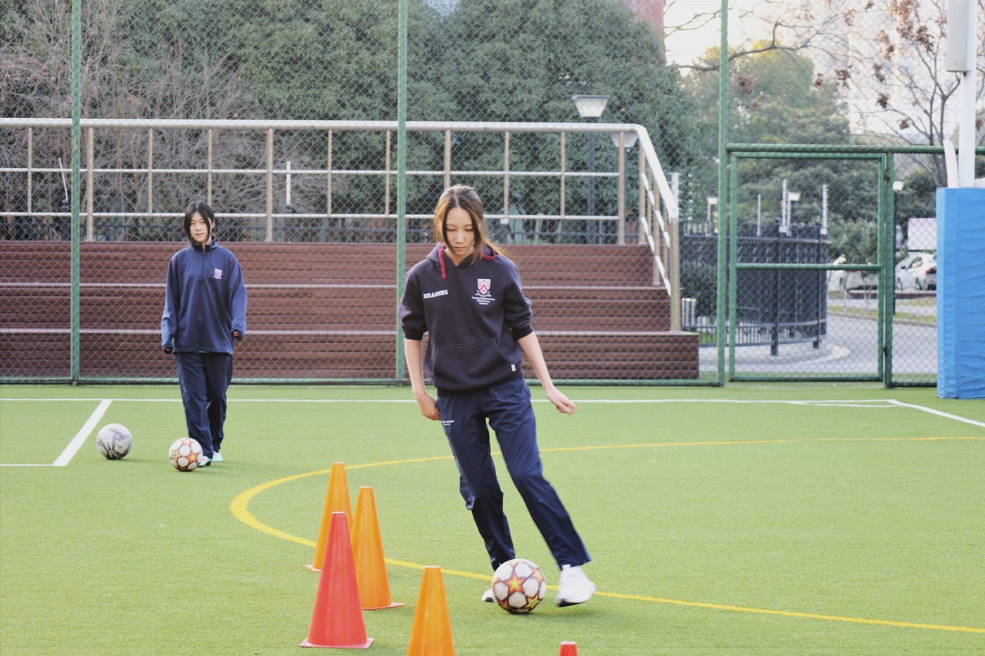 Lily during football practice