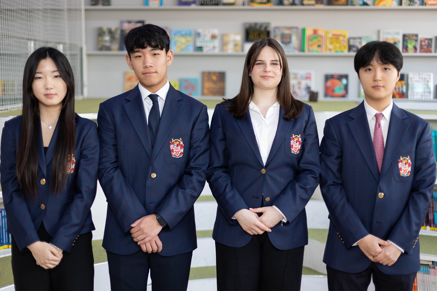 Head Students:Kailey K (Community), Jioh C (Sustainability), Bea K (Diversity), Kunho J (Excellence)