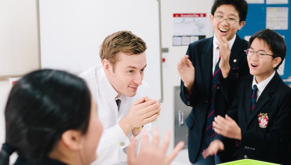 Students clapping