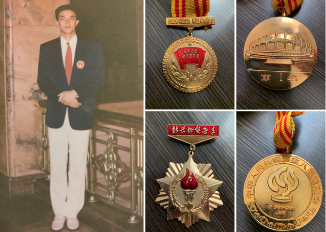Coach Zorro won many medals as a competitive swimmer