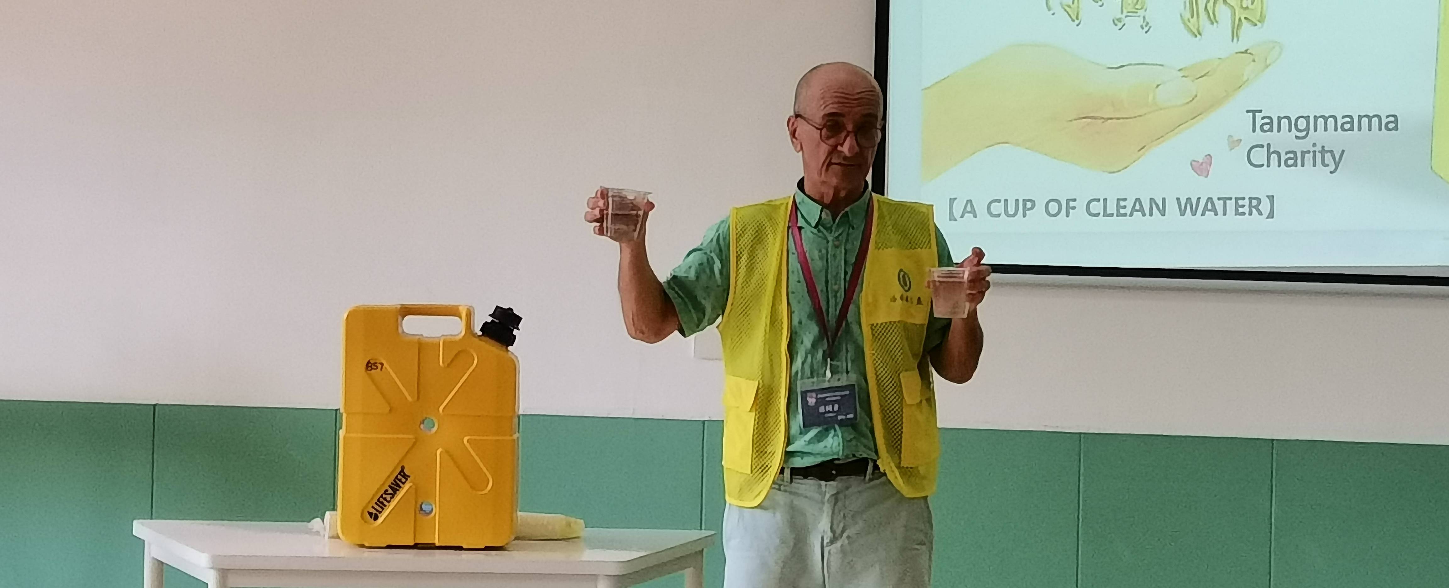 John from Tang Mama gives our Year 4 students a speech about the value of clean water
