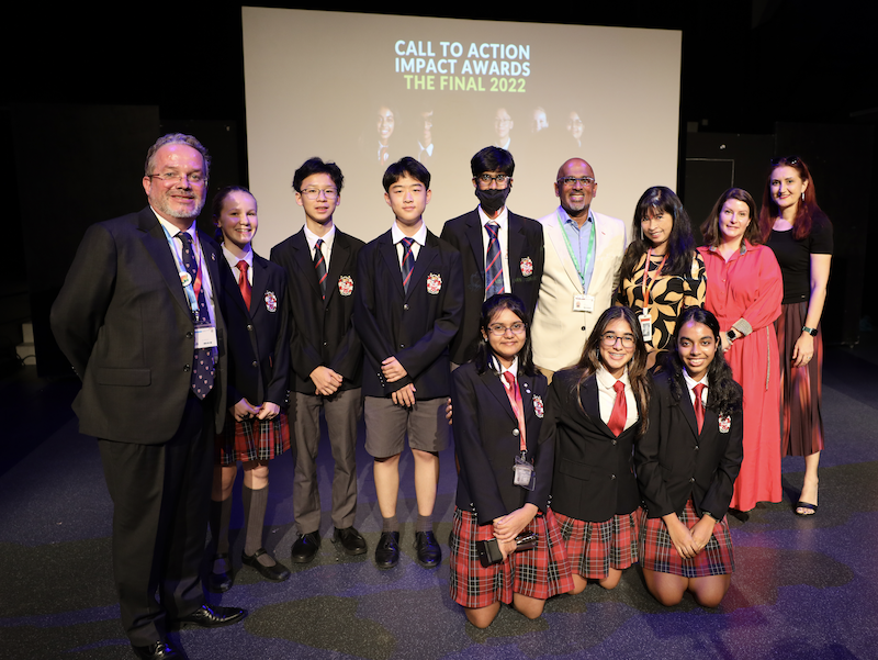 The finalists and 'dragons' at the Call to Action (C2A) Impact Awards 2022 finale