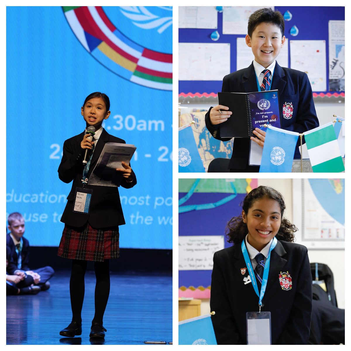 身着正装的学生们出席小学部MUN