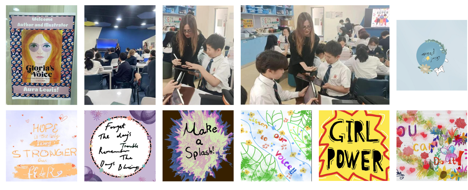 Year 6 students created inspirational quotes and used the text we looked from her book