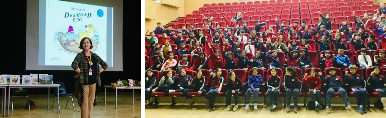 Bestselling author Sarah Brennan with Dulwich College Beijing Junior School students