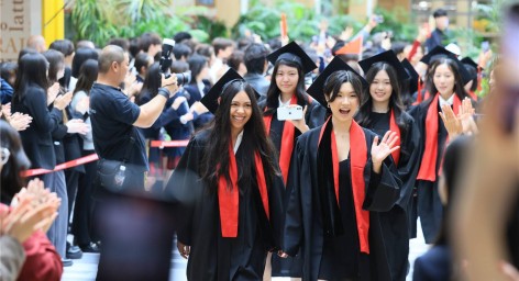 senior school students graduation parade